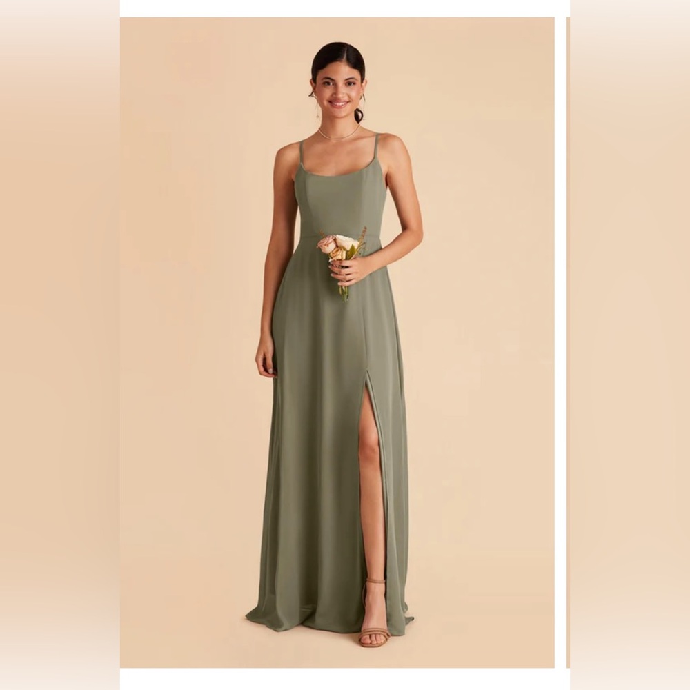 Bridesmaid dress in moss green (Large)